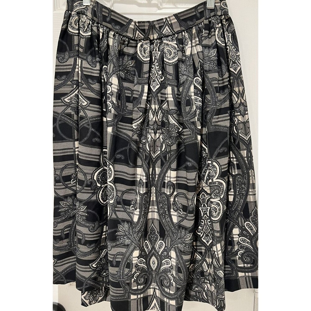 Gloria Sachs Black And Gray Skirt 1980s Size 10 ILGWU